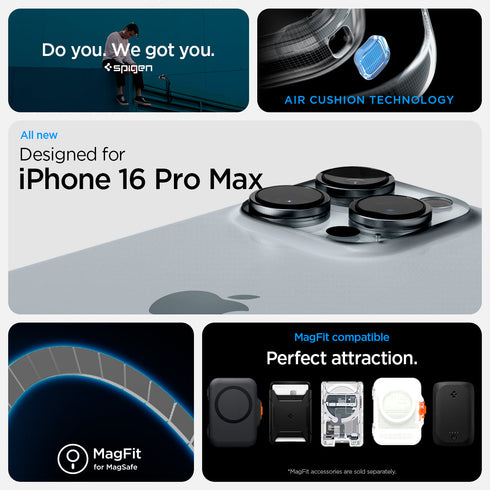 Spigen Funda para iPhone 16 Pro / 16 Pro Max – Ultra Hybrid T (MagFit + Control de Cámara)